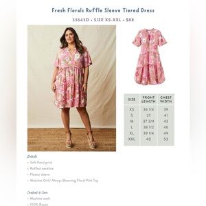 Womens Matilda Jane Fresh Florals Tiered Dress- Size XS